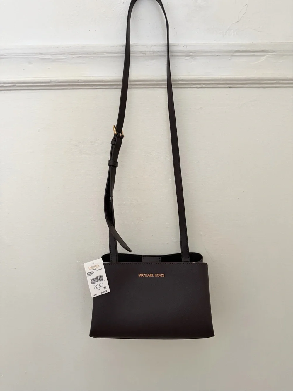 NWT MICHAEL Michael Kors Ruthie Small Leather Satchel in chocolate brown